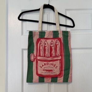 Striped Sardines Canvas Tote Bag